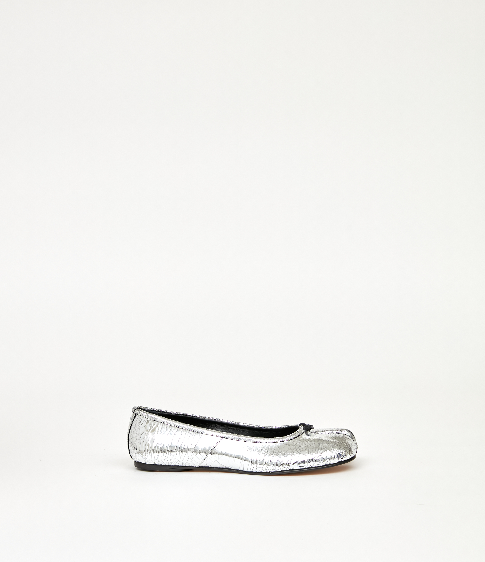 Maison Margiela Metallic Calf Leather Ballerinas With Elegant Design And Comfortable Fit In Silver